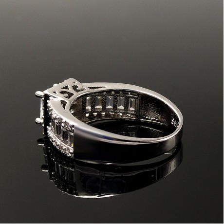 Fashion Cubic AAA Zirconia Ring Crystal White Gold Plated Rings For Girls(6-9)