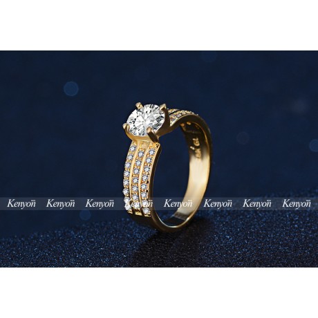 Round Zirconia Diamond Ring Crystal White Gold Plated Ring For Girl Or Women(6-9)