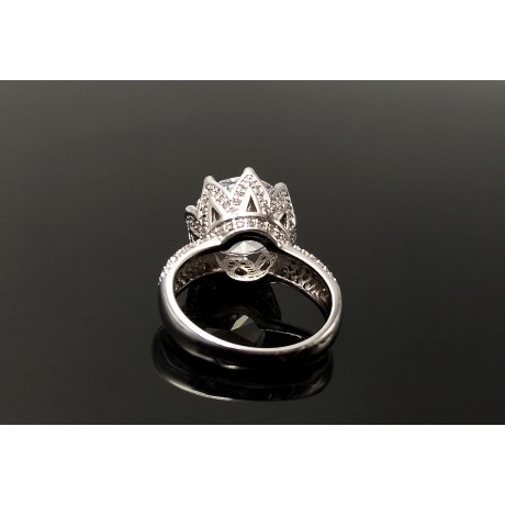 New Fashion Platinum-Plated Ring Crown Zirconia Engagement Rings For Women(6-9)