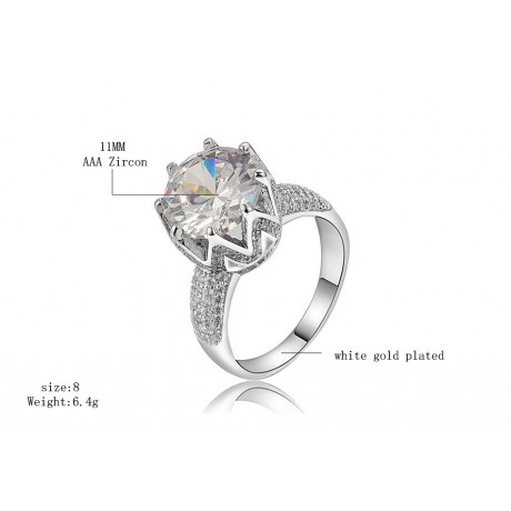 New Fashion Platinum-Plated Ring Crown Zirconia Engagement Rings For Women(6-9)