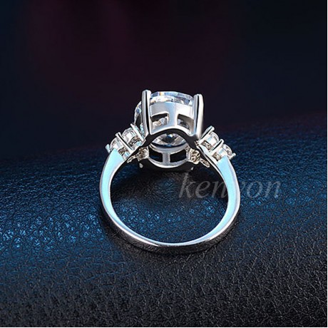 Fashion Luxury Platinum-Plated Rings AAA Oval Zirconia Rings For Girls(6-8)