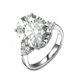 Fashion Luxury Platinum-Plated Rings AAA Oval Zirconia Rings For Girls(6-8)