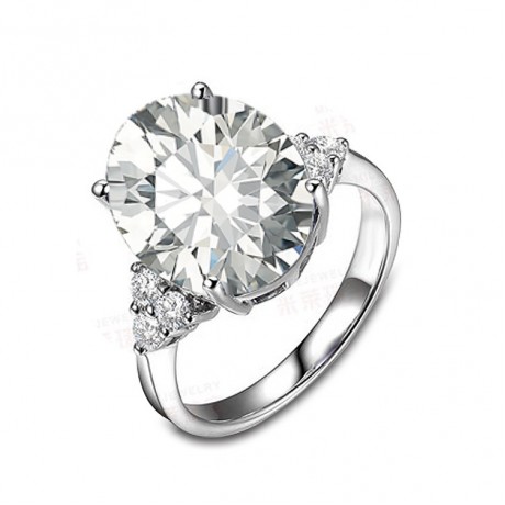 Fashion Luxury Platinum-Plated Rings AAA Oval Zirconia Rings For Girls(6-8)