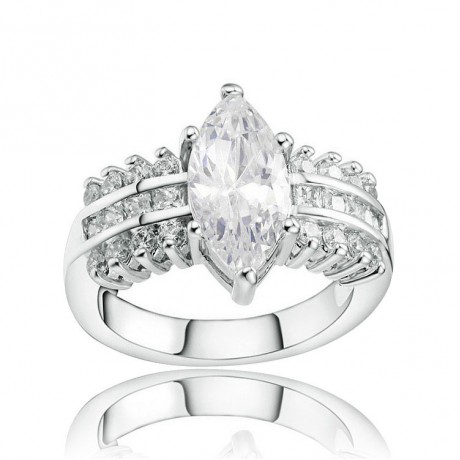 Hot Platinum-Plated Rings Horse Eye Zirconia Rings For Women(6-10)
