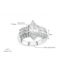 Hot Platinum-Plated Rings Horse Eye Zirconia Rings For Women(6-10) 