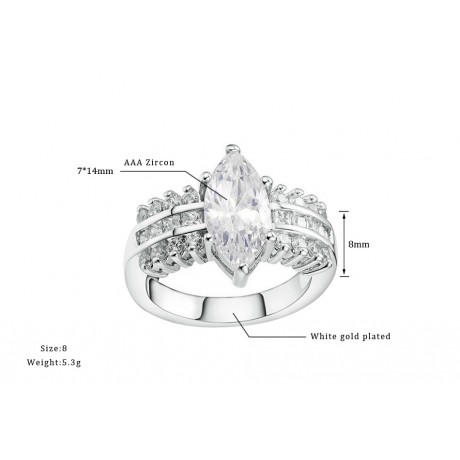 Hot Platinum-Plated Rings Horse Eye Zirconia Rings For Women(6-10)