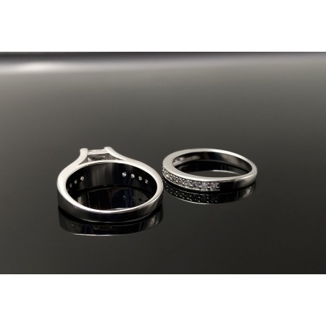 Fashion Gold Plated Ring Set Round AAA Zirconia Diamond Ring Sets For Women(5-10)