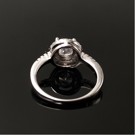 Fashion Platinum-Plated Rings Round Zirconia Diamond Engagement Rings For Girls(6-9)