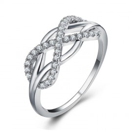 Unique Twist Ring Diamond Platinum-Plated Rings For Girls And Women(6-9)
