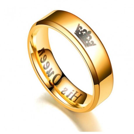 Stainless Steel Couple Rings King And Queen Crown Promise Rings For Boys And Girls(5-12)