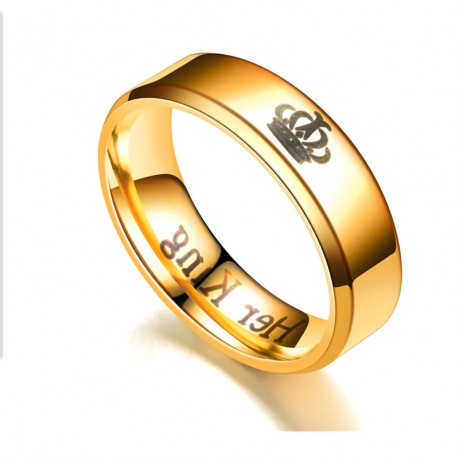 Stainless Steel Couple Rings King And Queen Crown Promise Rings For Boys And Girls(5-12)