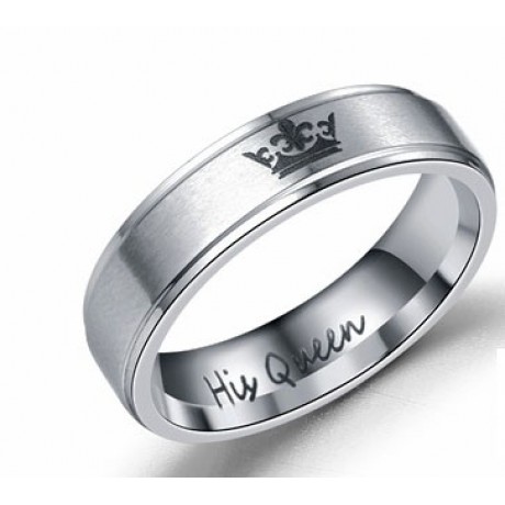 Stainless Steel Couple Rings King And Queen Crown Promise Rings For Boys And Girls(5-12)