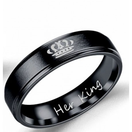 Stainless Steel Couple Rings King And Queen Crown Promise Rings For Boys And Girls(5-12)