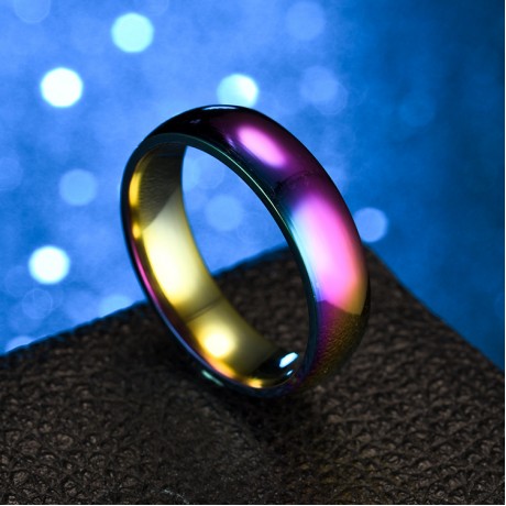 Titanium Steel Couple Band Simple Smooth Glaze Band Rings For Men And Women(5-13)