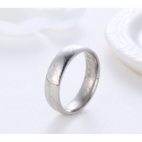 Stainless Steel Couple Band Rings Fashion Letter Smooth Surface Rings For Women And Men(6-13)