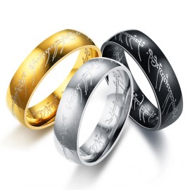 Stainless Steel Couple Band Rings Fashion Letter Smooth Surface Rings For Women And Men(6-13) 