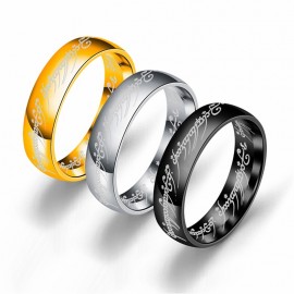 Stainless Steel Couple Band Rings Fashion Letter Smooth Surface Rings For Women And Men(6-13)
