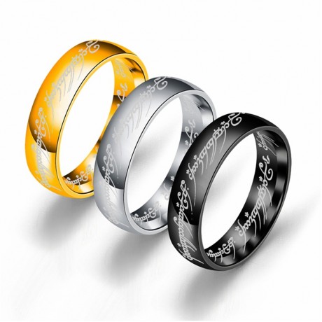 Stainless Steel Couple Band Rings Fashion Letter Smooth Surface Rings For Women And Men(6-13)