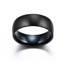 Simple Titanium Steel Band Black Smooth Surface Ring For Women And Men(6-13) 