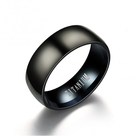 Simple Titanium Steel Band Black Smooth Surface Ring For Women And Men(6-13)