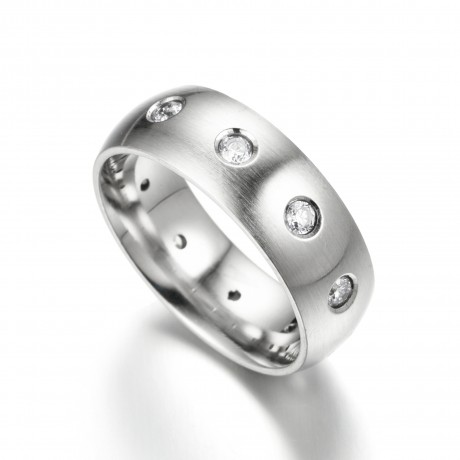 Zirconia Stainless Steel Band Fashion Silver Band Ring For Women And Men(5-13)