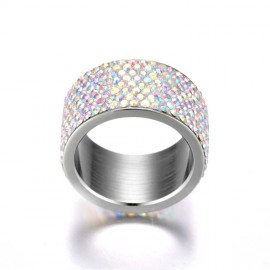 Stainless Steel Czech Drill Band Rings For Women And Men(6-9)