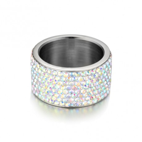 Stainless Steel Czech Drill Band Rings For Women And Men(6-9)