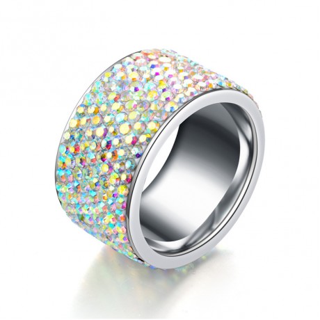 Stainless Steel Czech Drill Band Rings For Women And Men(6-9)