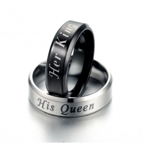 Stainless Steel Couple Rings King And Queen Band Ring For Women And Men(6-12)