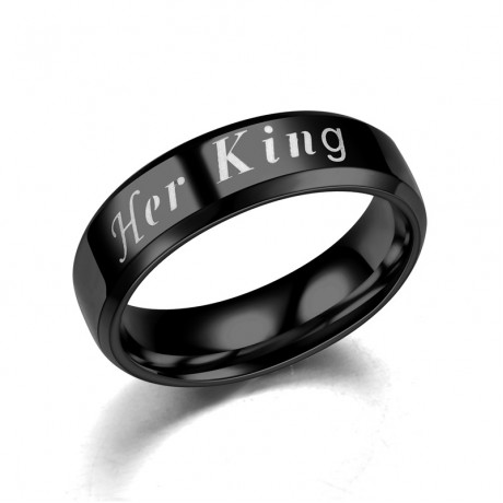 Stainless Steel Couple Rings King And Queen Band Ring For Women And Men(6-12)
