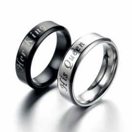 Stainless Steel Couple Rings King And Queen Band Ring For Women And Men(6-12) 