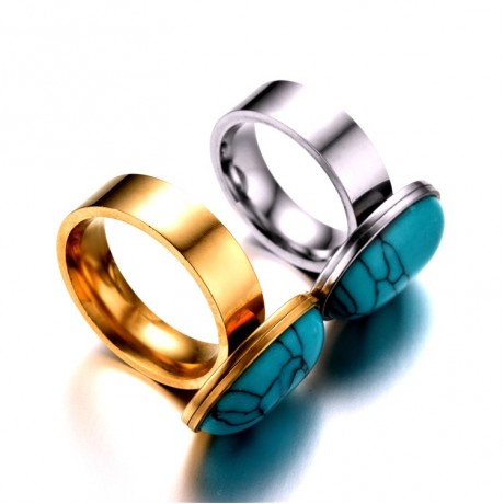 Zirconia Titanium Steel Ring Fashion Turquoise Rings For Women And Men(6-13)