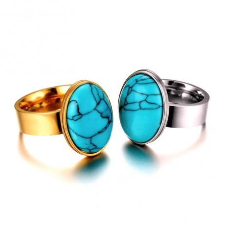 Zirconia Titanium Steel Ring Fashion Turquoise Rings For Women And Men(6-13)
