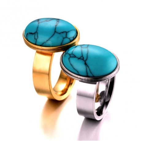 Zirconia Titanium Steel Ring Fashion Turquoise Rings For Women And Men(6-13)