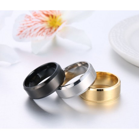 Stainless Steel Simple Band Elegant Dull Polish Rings For Women Or Men(6-13)