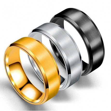 Stainless Steel Simple Band Elegant Dull Polish Rings For Women Or Men(6-13)