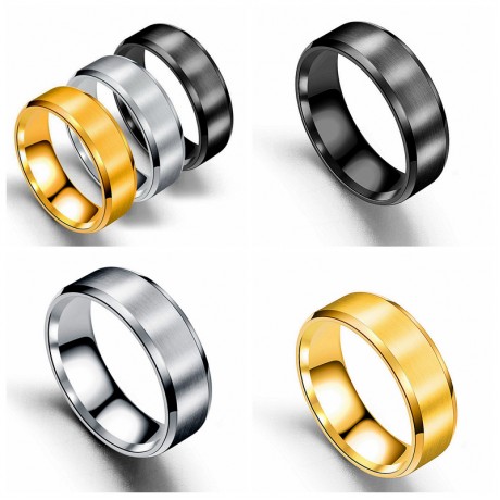 Stainless Steel Simple Band Elegant Dull Polish Rings For Women Or Men(6-13)