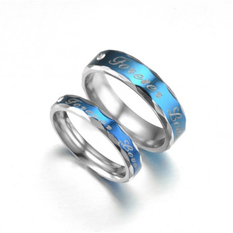 Stainless Steel Diamond Ring Blue Forever Love Rings For Men Or Women(5-13)