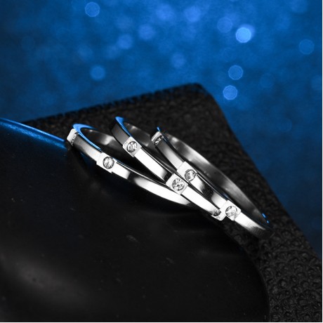 Simple Stainless Steel Tail Ring Diamond 2mm Rings For Girls