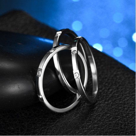 Simple Stainless Steel Tail Ring Diamond 2mm Rings For Girls