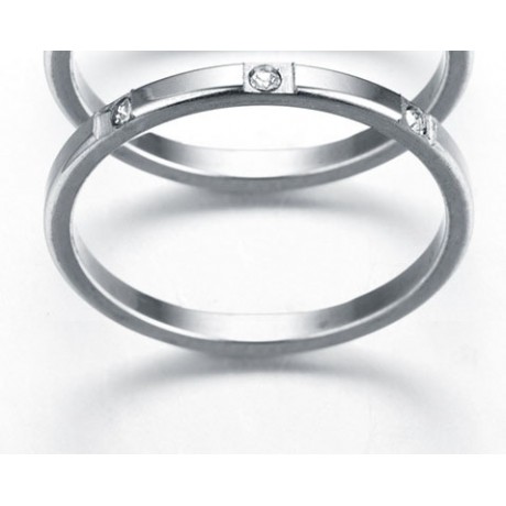 Simple Stainless Steel Tail Ring Diamond 2mm Rings For Girls