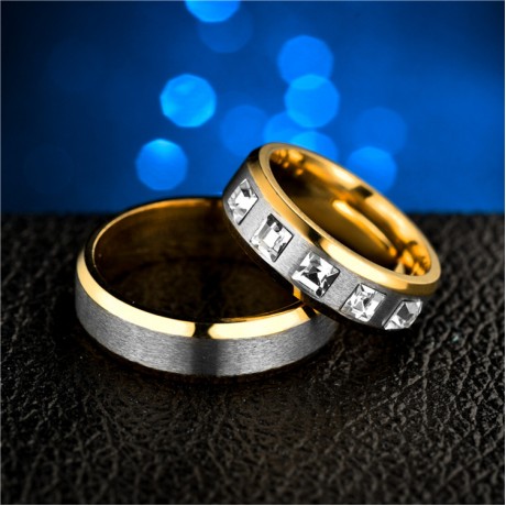 Titanium Steel Band Fashion Zirconia Bands Rings For Men And Women