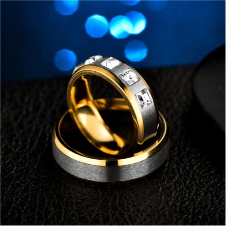 Titanium Steel Band Fashion Zirconia Bands Rings For Men And Women