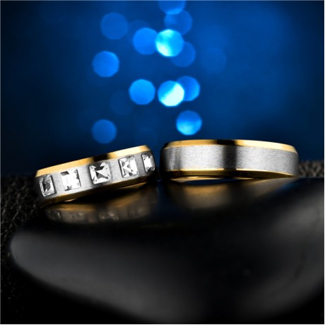 Titanium Steel Band Fashion Zirconia Bands Rings For Men And Women