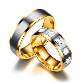 Titanium Steel Band Fashion Zirconia Bands Rings For Men And Women