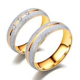 Titanium Steel Dull Polish Band Diamond Pearl Sand Bands Rings For Men Or Women(6-12)