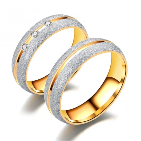 Titanium Steel Dull Polish Band Diamond Pearl Sand Bands Rings For Men Or Women(6-12)