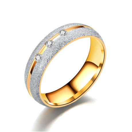 Titanium Steel Dull Polish Band Diamond Pearl Sand Bands Rings For Men Or Women(6-12)