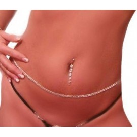 Women 24K gold sexy butterfly Bikini Waist Belt Chain Adjustable Body Chain