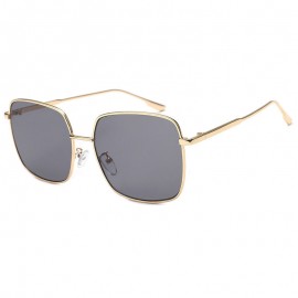 Fashion Square Frame Sunglasses Oversized Flat Mirrored Lens for Women Men 